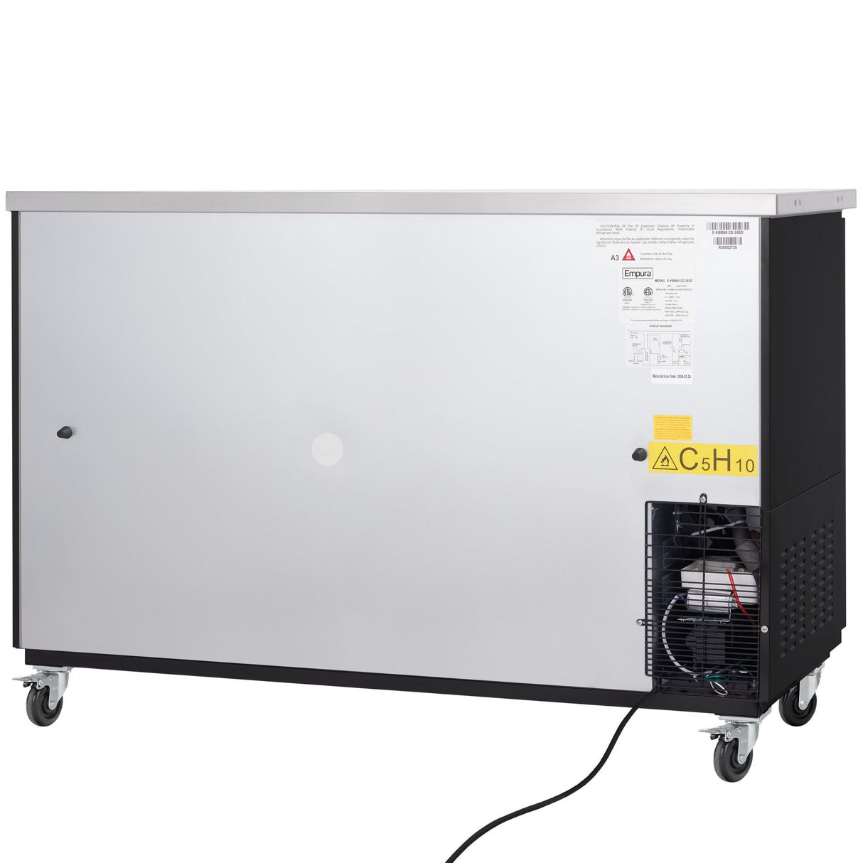 Empura Refrigeration E-KBB60-2G-24SD Back Bar Cooler 61.1"W X 24.4"D X 41.7"H 16.6 Cu. Ft. Capacity