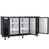 Empura Refrigeration E-KBB70-3-24 Back Bar Cooler 3 Swing Solid Doors 73"W X 24 7/16"D X 41 3/4"H