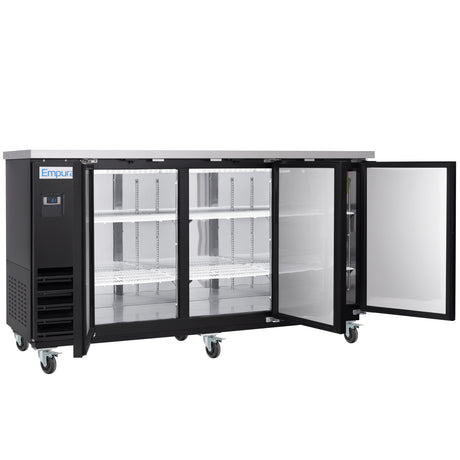 Empura Refrigeration E-KBB70-3-24 Back Bar Cooler 3 Swing Solid Doors 73"W X 24 7/16"D X 41 3/4"H
