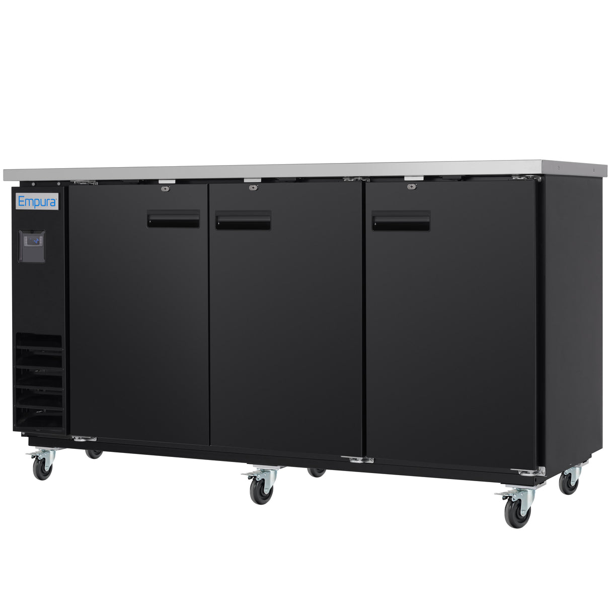 Empura Refrigeration E-KBB70-3-24 Back Bar Cooler 3 Swing Solid Doors 73"W X 24 7/16"D X 41 3/4"H