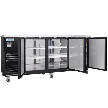 Empura Refrigeration E-KBB90-3-27 Back Bar Cooler 3 Swing Solid Doors 90"W X 27 5/8"D X 42 1/2"H
