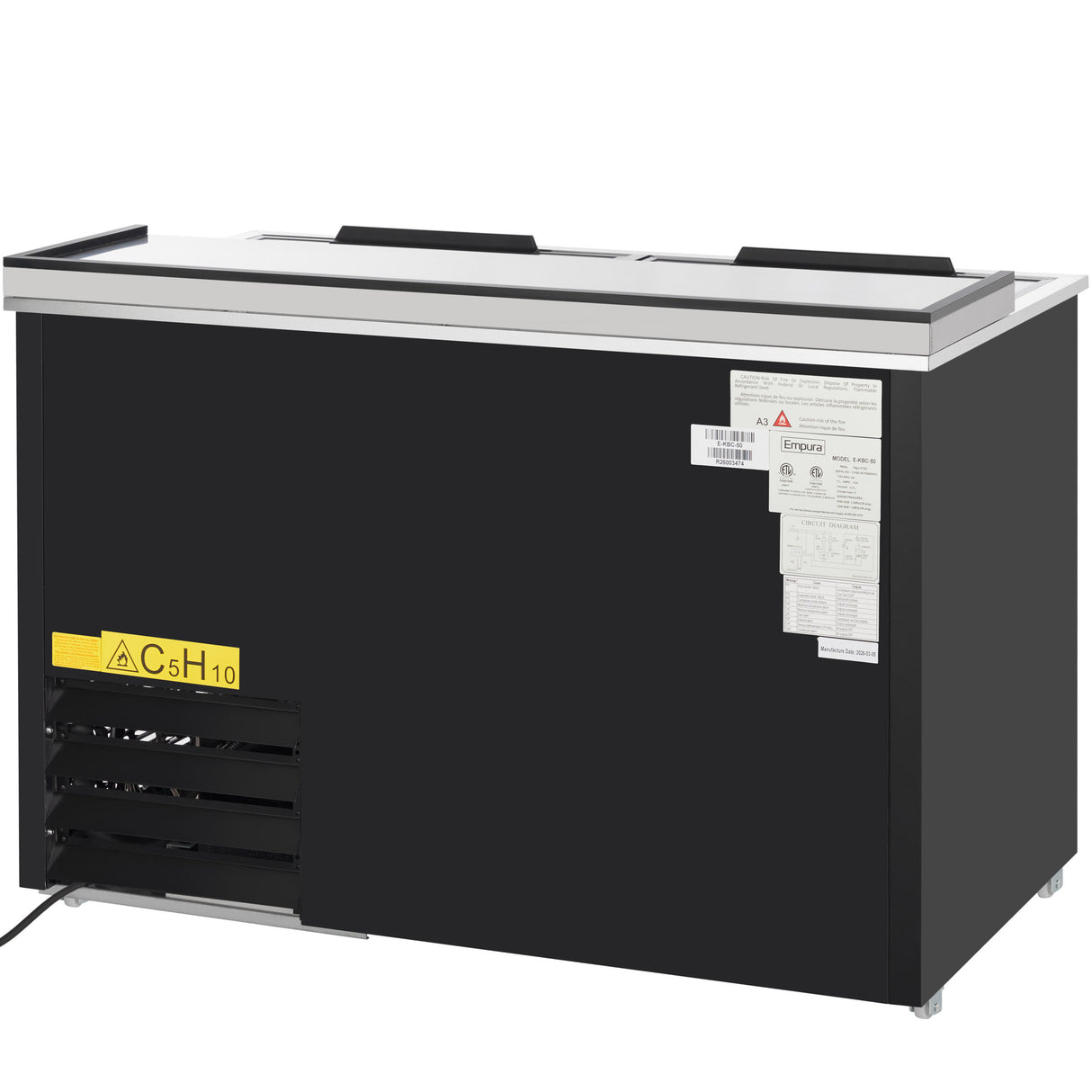 Empura Refrigeration E-KBC-50 Bottle Cooler 49.4"W X 27"D X 35"H 13.7 Cu. Ft. Capacity