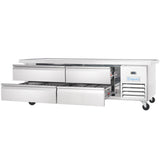 Empura Refrigeration E-KCBRC76 Refrigerated Equipment Stand 76"W X 31.9"D X 26.8"H 11.4 Cu. Ft. Capacity