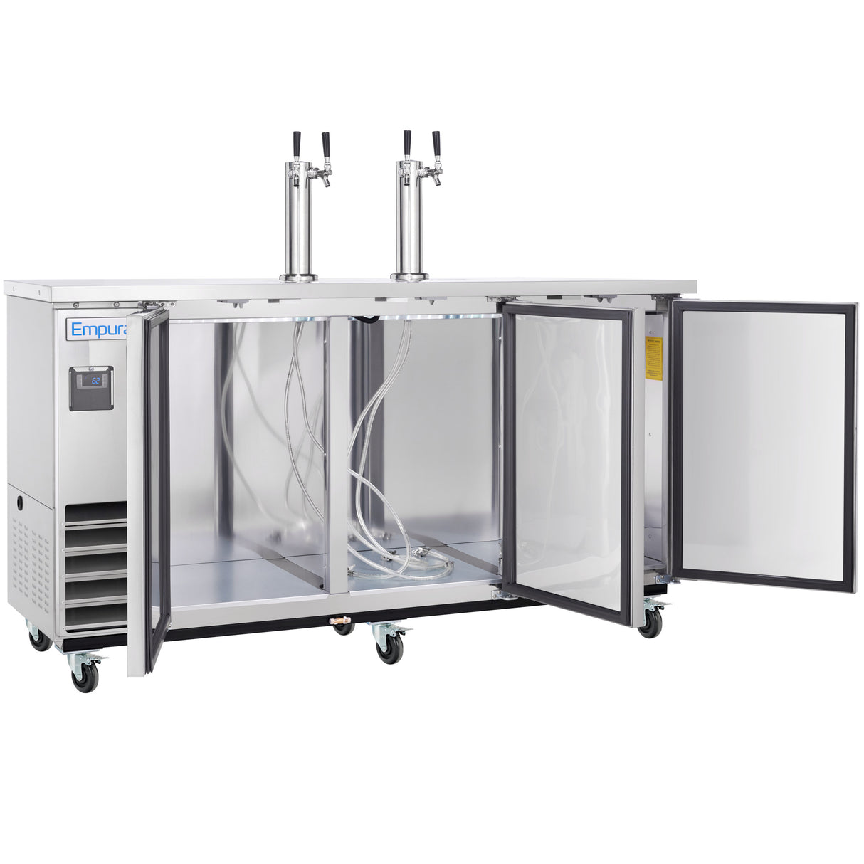 Empura Refrigeration E-KDD4-2-S Direct Draw Beer Dispenser 73.1"W X 24.41"D X 41.9"H 20.8 Cu. Ft. Capacity