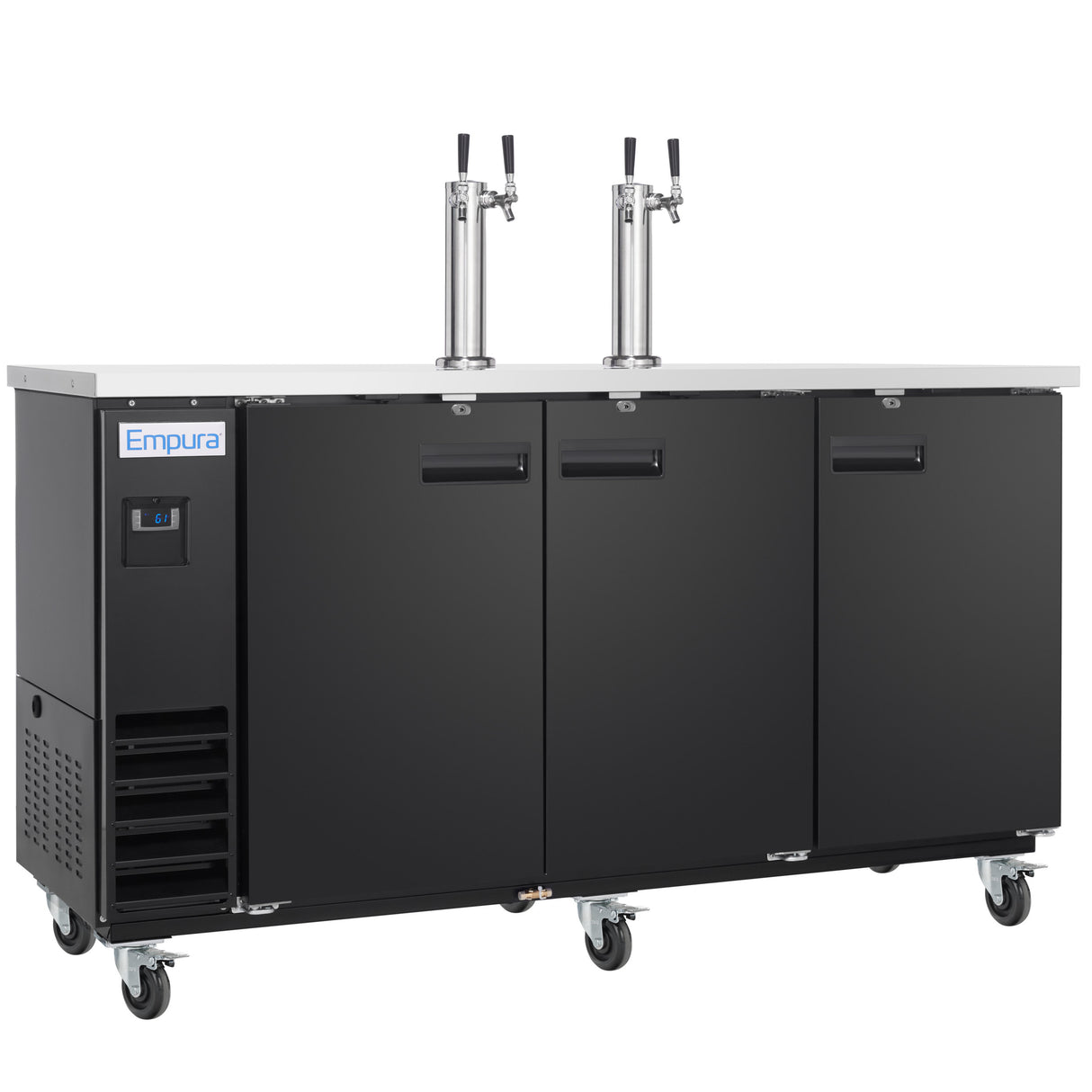 Empura Refrigeration E-KDD4-2 Direct Draw Beer Dispenser 73.1"W X 24.41"D X 41.9"H 20.8 Cu. Ft. Capacity