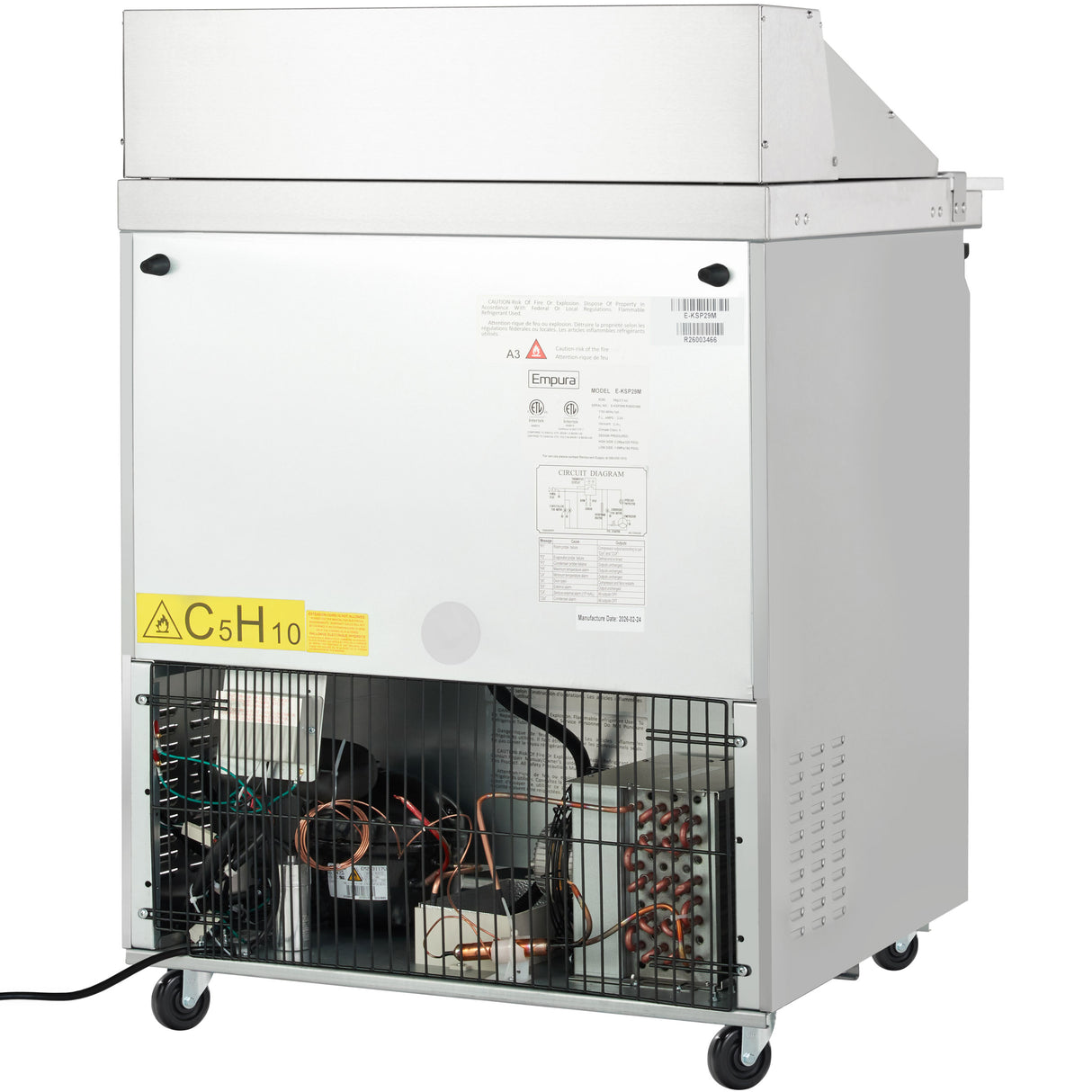 Empura Refrigeration E-KSP29M Refrigerated Sandwich/Salad Mega Top Prep Table 28.9"W X 34.5"D X 43.2"H