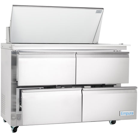 Empura Refrigeration E-KSP48M-D4 Refrigerated Sandwich/Salad Mega Top Prep Table With Drawers