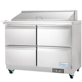 Empura Refrigeration E-KSP48M-D4 Refrigerated Sandwich/Salad Mega Top Prep Table With Drawers