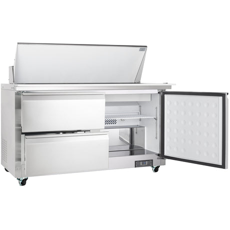 Empura Refrigeration E-KSP60M-D2 Refrigerated Sandwich/Salad Mega Top Prep Table With Drawers