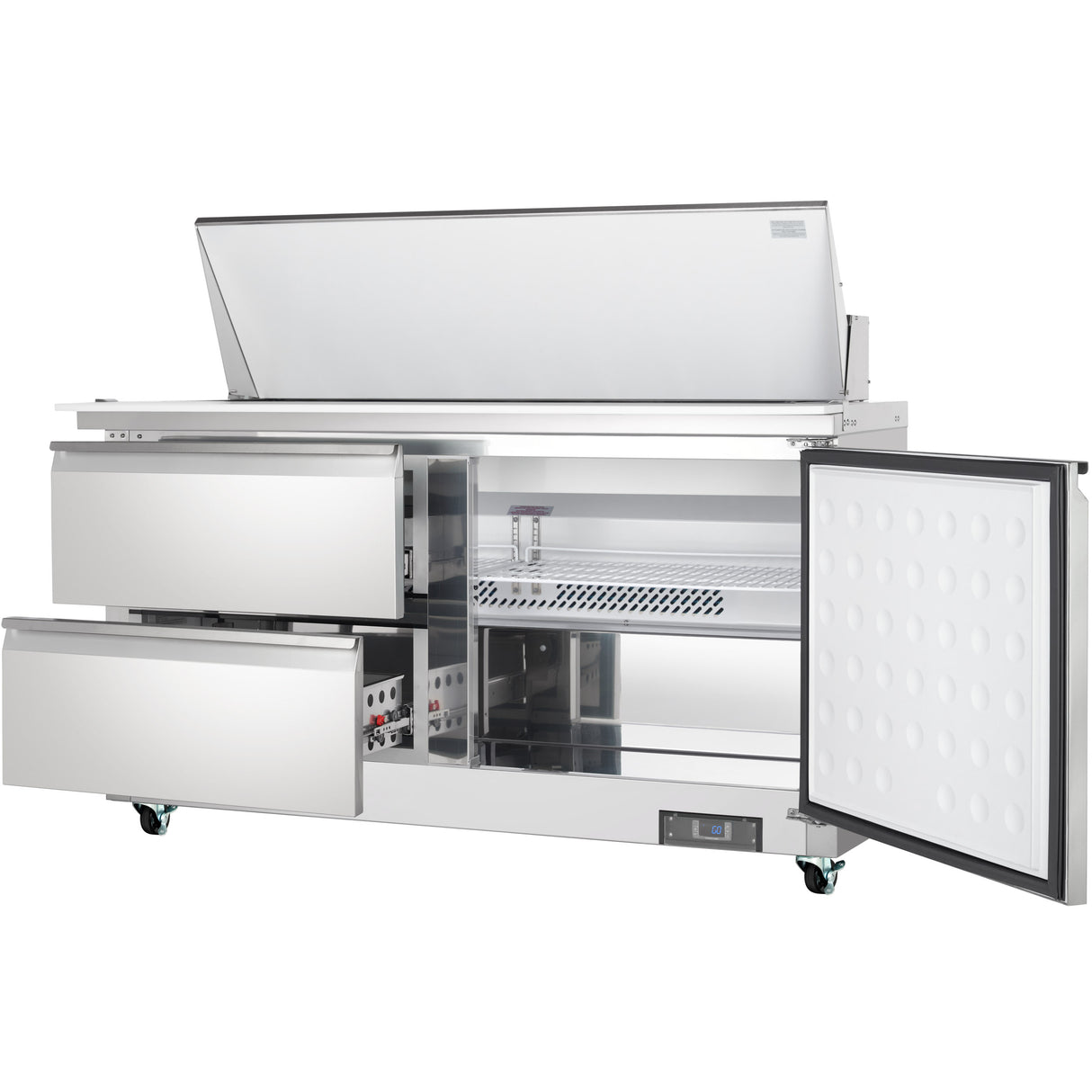 Empura Refrigeration E-KSP60M-D2 Refrigerated Sandwich/Salad Mega Top Prep Table With Drawers