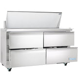 Empura Refrigeration E-KSP60M-D4 Refrigerated Sandwich/Salad Mega Top Prep Table With Drawers