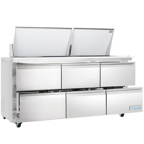 Empura Refrigeration E-KSP72M-D6 Refrigerated Sandwich/Salad Mega Top Prep Table With Drawers