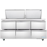 Empura Refrigeration E-KSP72M-D6 Refrigerated Sandwich/Salad Mega Top Prep Table With Drawers