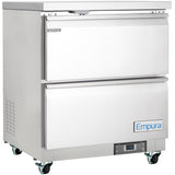 Empura Refrigeration E-KUC27-D2 Undercounter Reach-In Refrigerator 27.8"W X 29.9"D X 35.5"H