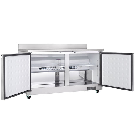 Empura Refrigeration E-KUC60FW Undercounter Reach-In Freezer Work Top 2 Swing Door Solid Doors