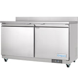 Empura Refrigeration E-KUC60FW Undercounter Reach-In Freezer Work Top 2 Swing Door Solid Doors