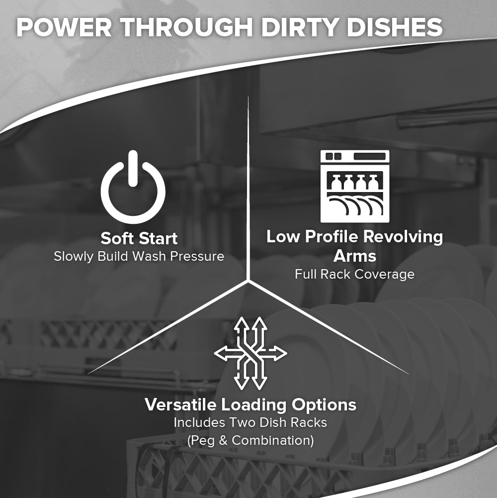 Hobart CUH-1 Centerline Dishwasher Undercounter 22 11/16"W X 24"D X 32 5/16"H