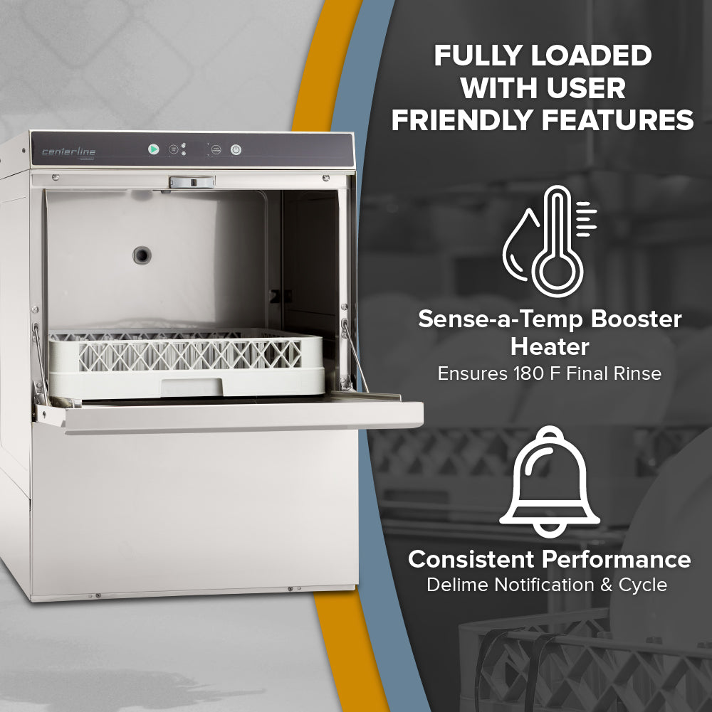Hobart CUH-1 Centerline Dishwasher Undercounter 22 11/16"W X 24"D X 32 5/16"H