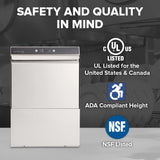 Hobart CUH-1 Centerline Dishwasher Undercounter 22 11/16"W X 24"D X 32 5/16"H