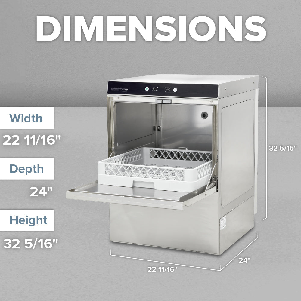 Hobart CUH-1 Centerline Dishwasher Undercounter 22 11/16"W X 24"D X 32 5/16"H