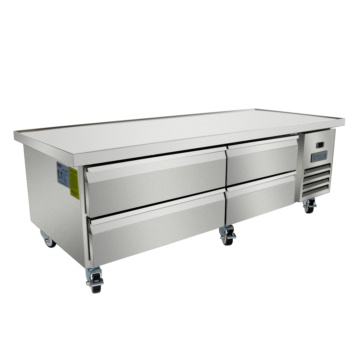 Empura Refrigeration E-KCBRC76 Refrigerated Equipment Stand 76"W X 31.9"D X 26.8"H 11.4 Cu. Ft. Capacity