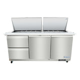 Empura Refrigeration E-KSP72M-D2 Refrigerated Sandwich/Salad Mega Top Prep Table With Drawers