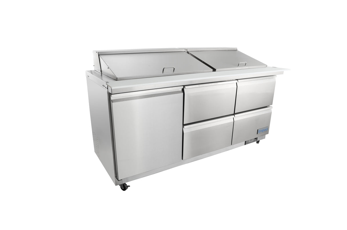 Empura Refrigeration E-KSP72M-D4 Refrigerated Sandwich/Salad Mega Top Prep Table With Drawers