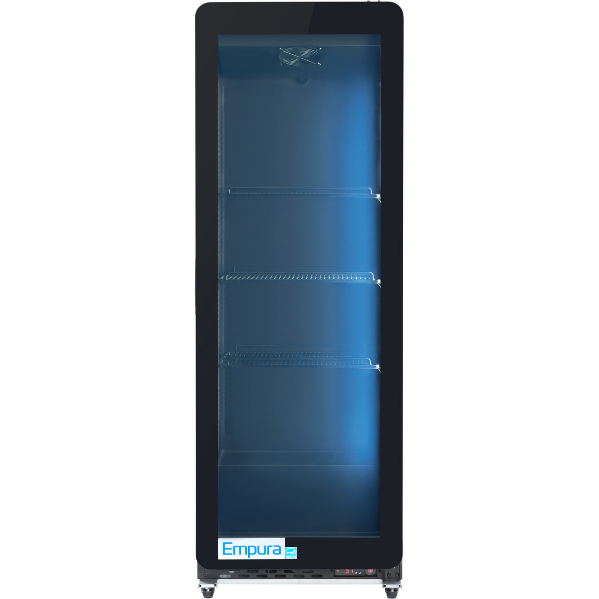 Empura 21" Black Swing Glass Door Merchandiser Refrigerator with ClearKeeper™ Glass, 7.2 Cu. Ft., LED Lighting, Self-Closing Door