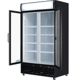 Empura 44" Black Swing Glass 2 Door Merchandiser Refrigerator with ClearKeeper™ Glass, 35 Cu. Ft., LED Lighting, 8 Adjustable Shelves