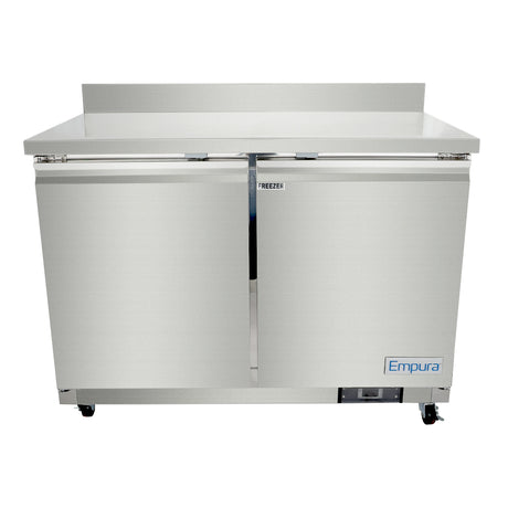 Empura Refrigeration E-KUC48FW Undercounter Reach-In Freezer Work Top 2 Swing Door Solid Doors