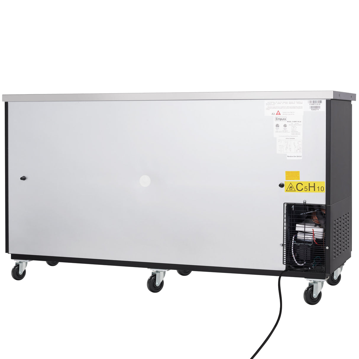 Empura Refrigeration E-KBB72-3G-24 Back Bar Cooler 73.1"W X 24.4"D X 41.7"H 20.8 Cu. Ft. Capacity