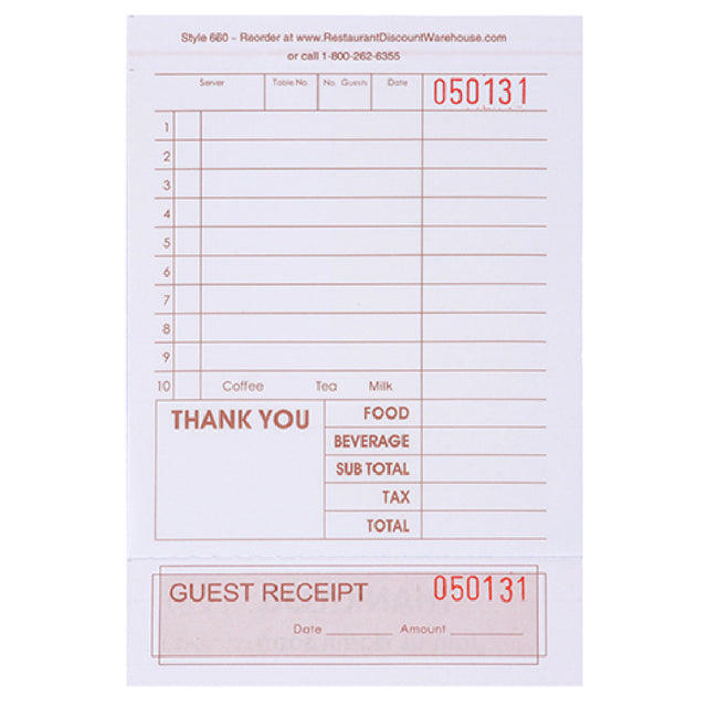KNG 3139LSE Kng 2 Part Guest Checks