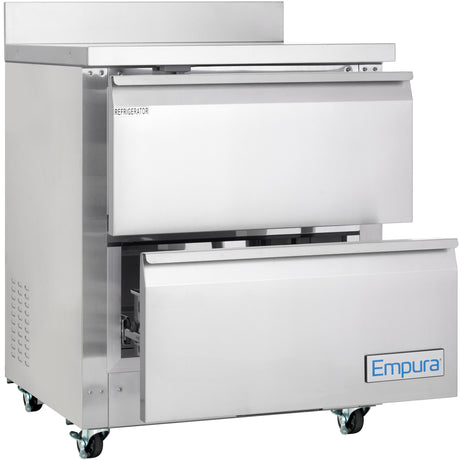 Empura Refrigeration E-KUC27W-D2 Undercounter Reach-In Refrigerator Work Top (2) Drawers