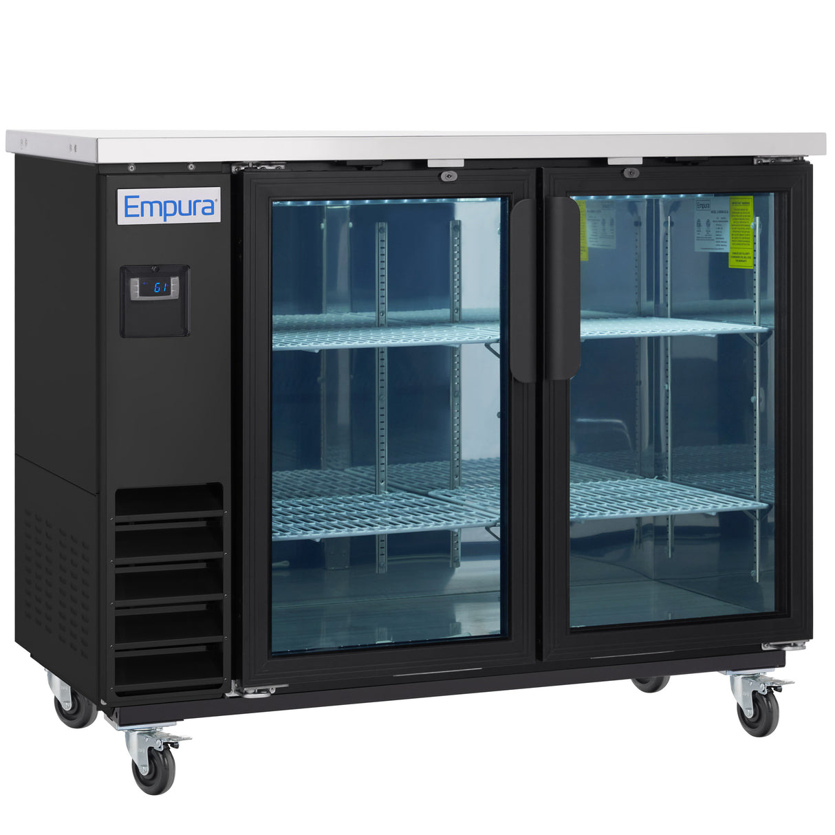 Empura Refrigeration E-KBB48-2G-24 Back Bar Cooler 49.1"W X 24.4"D X 41.7"H 12.5 Cu. Ft. Capacity