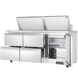 Empura Refrigeration E-KSP72M-D4 Refrigerated Sandwich/Salad Mega Top Prep Table With Drawers