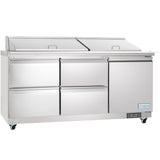 Empura Refrigeration E-KSP72M-D4 Refrigerated Sandwich/Salad Mega Top Prep Table With Drawers