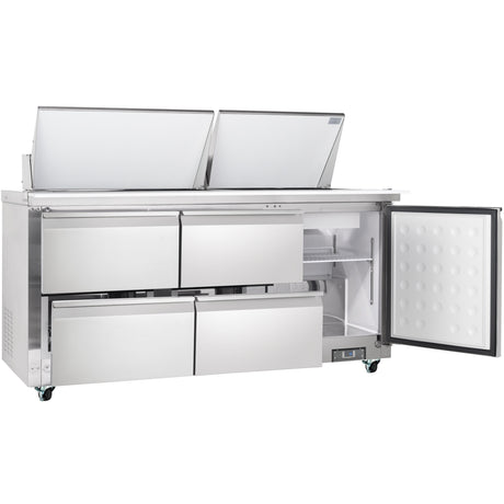 Empura Refrigeration E-KSP72M-D4 Refrigerated Sandwich/Salad Mega Top Prep Table With Drawers
