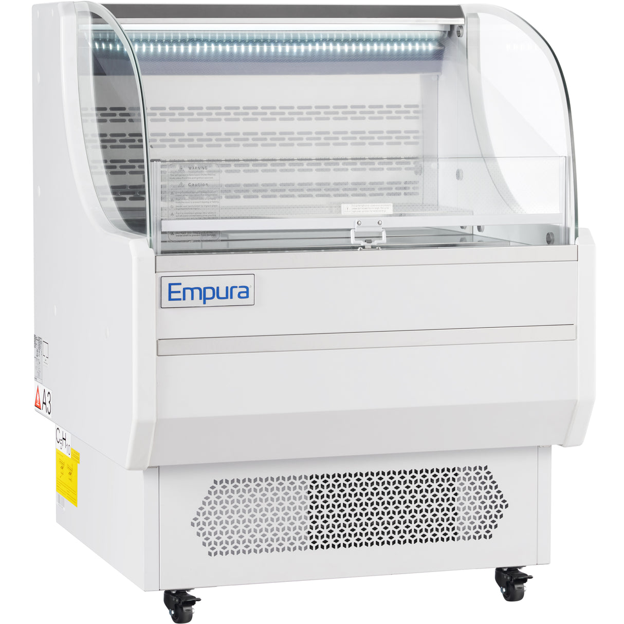 Empura Refrigeration E-HACMR-36W Horizontal Air Curtain Merchandiser 35.4"W X 33.3"D X 46"H 7.5 Cu. Ft. Capacity