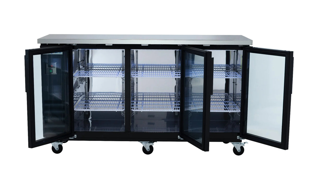 Empura Refrigeration E-KBB72-3G-24 Back Bar Cooler 73.1"W X 24.4"D X 41.7"H 20.8 Cu. Ft. Capacity