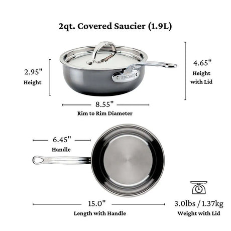JB Prince S493 20 Hestan Nanobond Saucier Pan 2.0qt 20cm