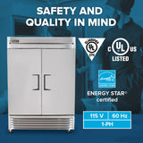 True Refrigeration T-49-HC Refrigerator Reach-in Two-section