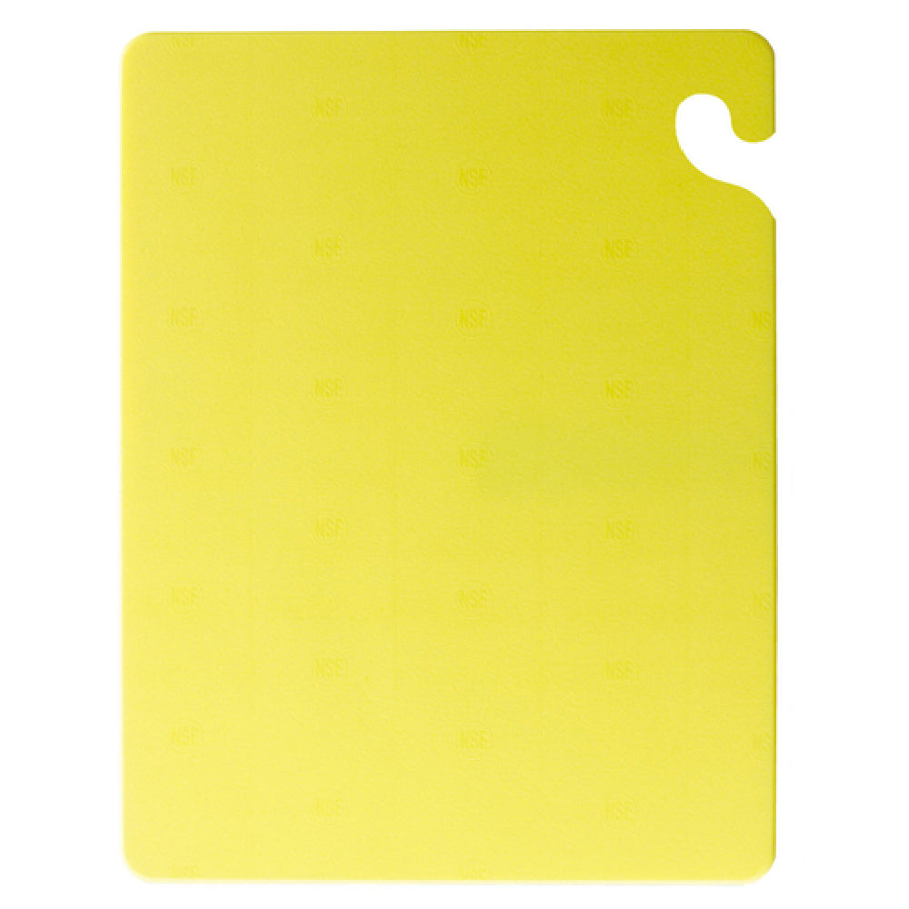 San Jamar CB121812YL Cut-N-Carry® Cutting Board 12" X 18" X 1/2" Food Safety Hook