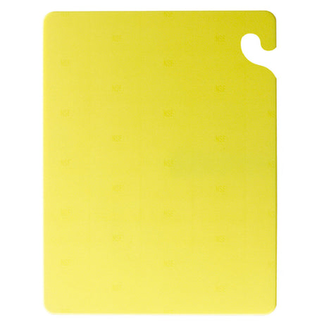 San Jamar CB121812YL Cut-N-Carry® Cutting Board 12" X 18" X 1/2" Food Safety Hook