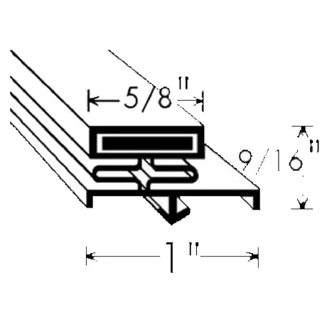 Franklin Machine Products 127-1080 Magnetic Gasket Kit 9/16" H X 1"W Maximum Door Size 37" X 87" With Dart And 5/8"W Magnet