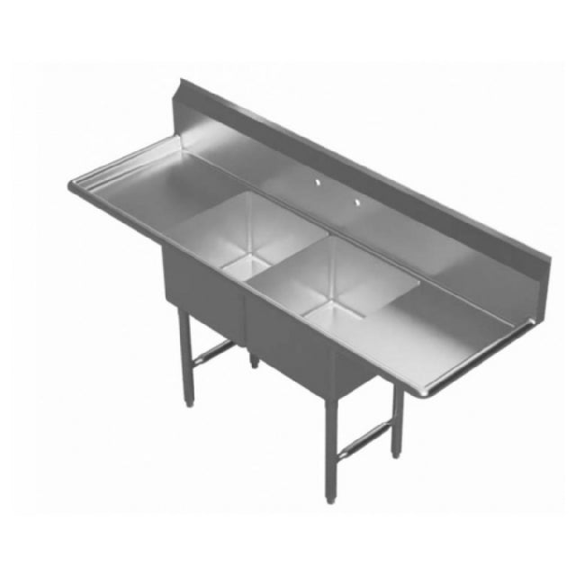GSW USA SEE18182D Sink Two Compartment 72"W X 24"D X 45"H