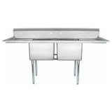 Empura Stainless ESD21818LR18 Sink (2) Compartment Standard Duty