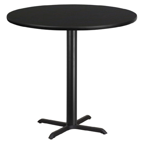 Flash Furniture XU-RD-42-BLKTB-T3333B-GG Table 42" Dia. X 43-1/8"H Bar Height