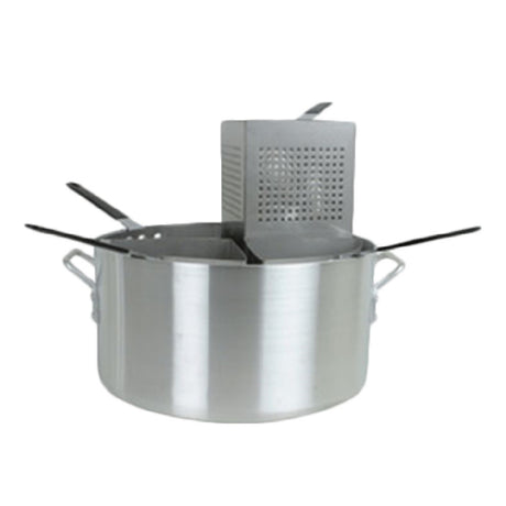 Thunder Group ALSKPC005 Pasta Cooker 5 Piece 20 Quart Boiler With 4 Sectioned Stainless Steel Perforated Baskets With Handles