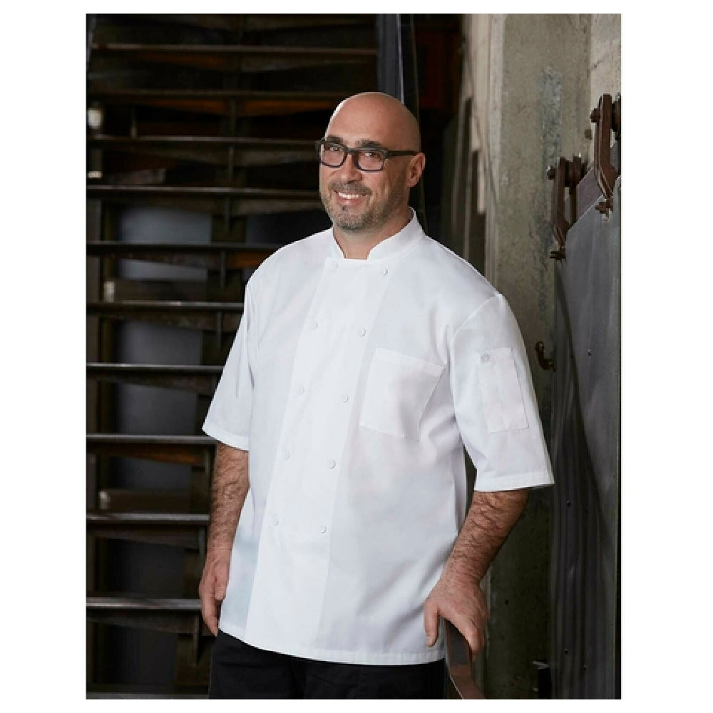 Chef Works JLCVWHTXL Montreal Chef Coat Double-breasted Short Sleeves