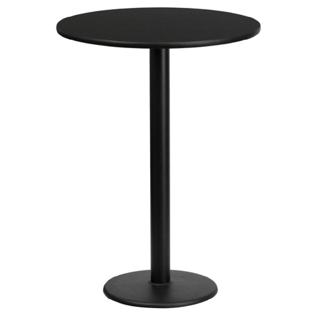 Flash Furniture XU-RD-24-BLKTB-TR18B-GG Table 24" Dia. X 43-1/8"H Bar Height